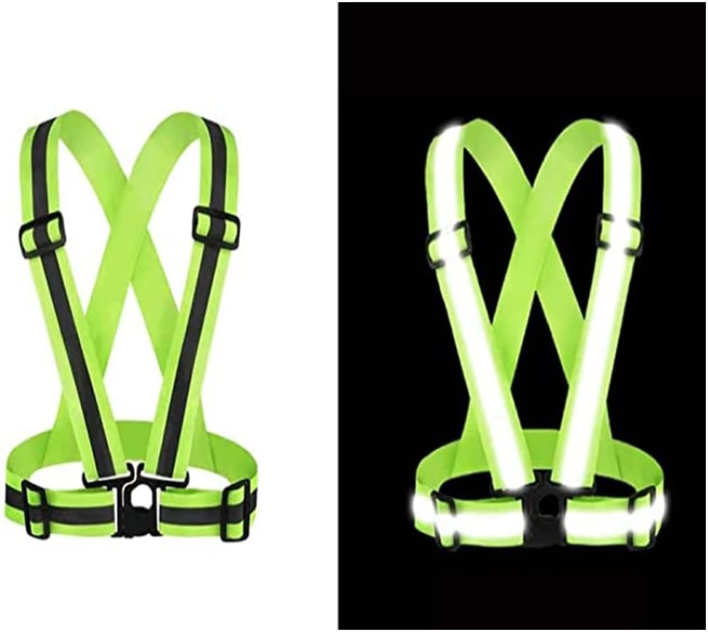 2Pcs Safety Reflective Vest Running Gear, Adjustable Lightweight 360&deg;High Visibility Work Signal Vest for Outdoor Walking, Jogging, Running, Cycling
