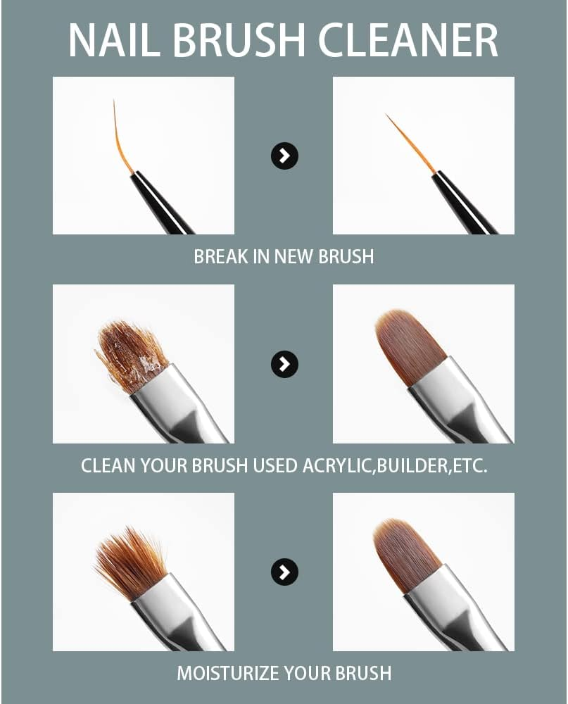 AIJIMEI Acrylic Nail Brush Cleaner Acrylic Brush Cleaner Liquid Acrylic Paint Brush Cleaner Nails Artist Acrylic Brush Cleaner 58Ml 2.1 FL.OZ image number 6