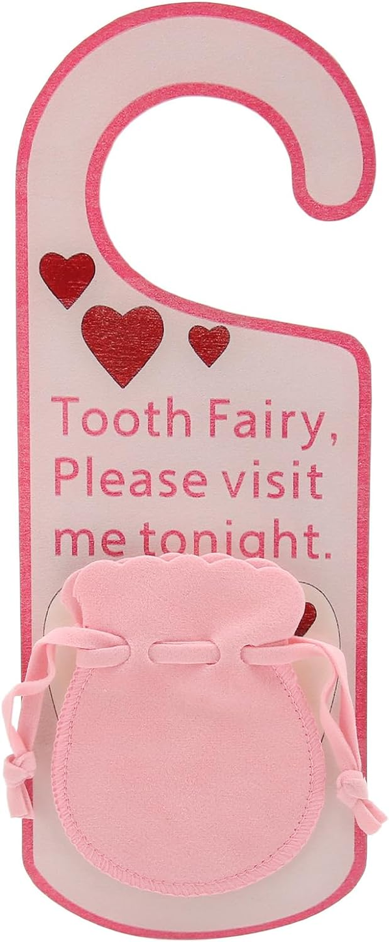Tooth Fairy Door Hanger Bag, Tooth Fairy under Pillow Pouch for Lost Teeth Kids Boys Girl Milk Teeth Encourage Gift, Acrylic Tooth Fairy Door Hanger Bag Money Holder image number 3