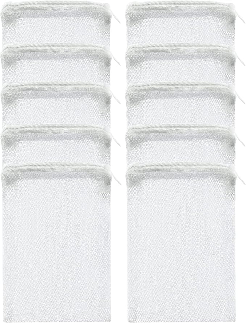 50Pcs 7.8 X 5.9 Inch Aquarium Filter Media Bags Mesh Reusable Bagswith Zipper for Activated Carbon, Biospheres, Ceramic Rings image number 3