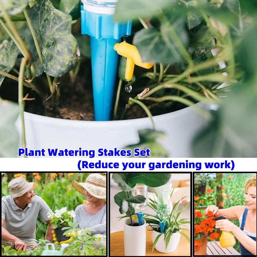 20PCS Self-Watering Nails, Adjustable Plant Watering Device Self-Watering Piles, Automatic Drip Irrigation System with Slow-Release Control Valve Switch - for Outdoor and Indoor Plants