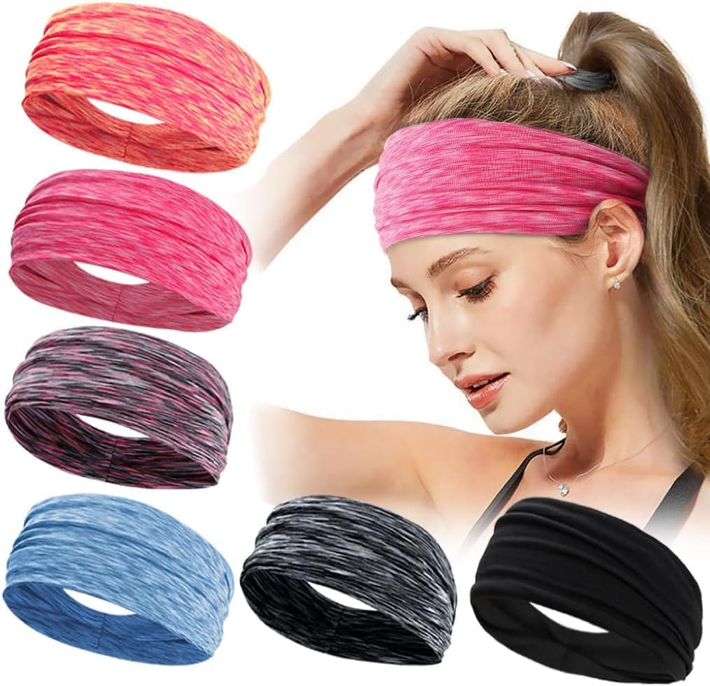 Workout Headbands for Women Non Slip Sweatbands Hair Band&rsquo;S for Women Athletic Hair Sports Yoga Running Moisture Wicking Headband image number 3