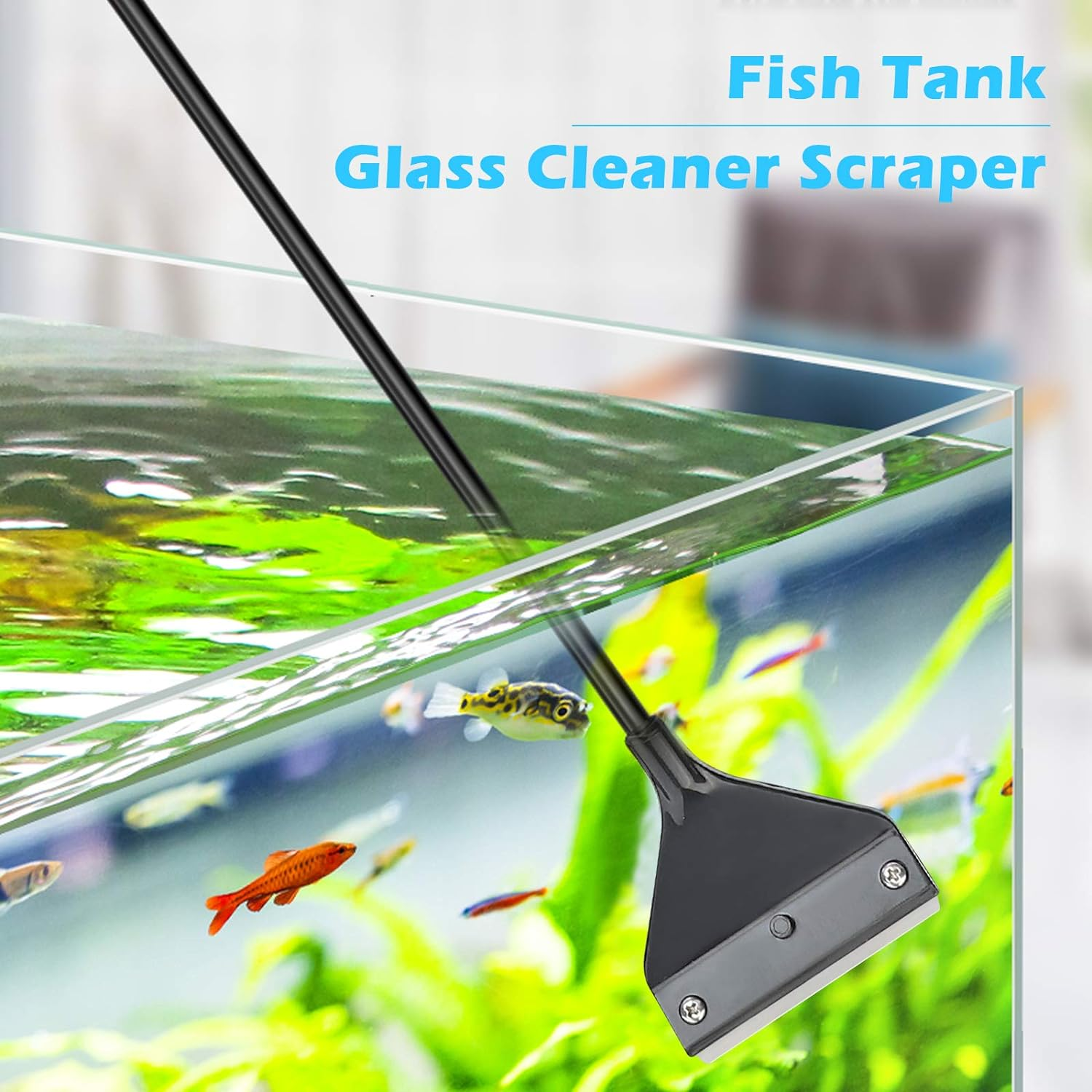 SINLASA Algae Scraper for Glass Aquariums, Fish Tank Cleaner, Aquarium Algae Scrapers with 10 Stainless Steel Blades. image number 6
