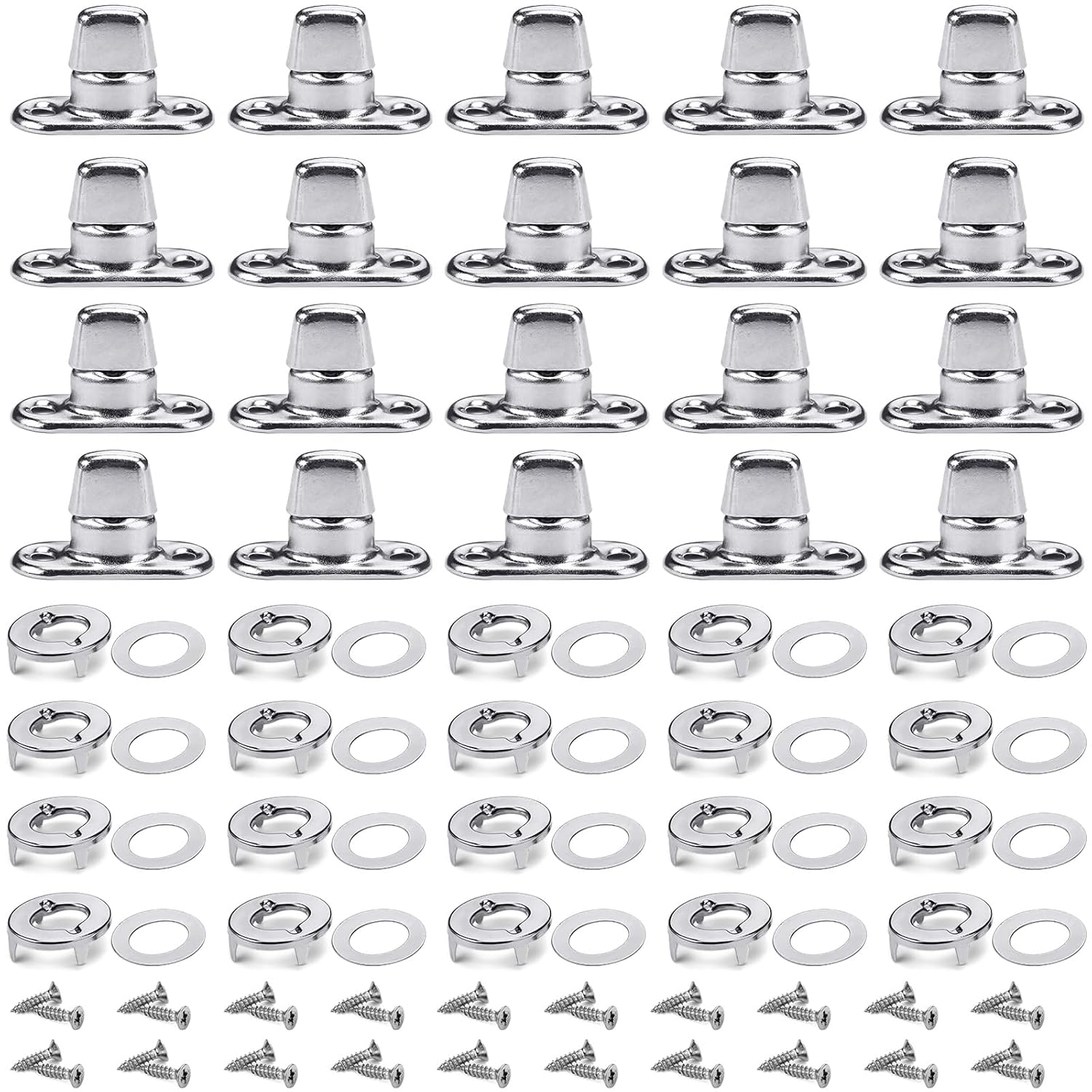 Gisafai 20 Sets Canvas Twist Lock Fasteners, Turn Button Fasteners, Eyelet and Stud Mounting Screws for Canvas Marine Fastener Turn Buttons image number 5