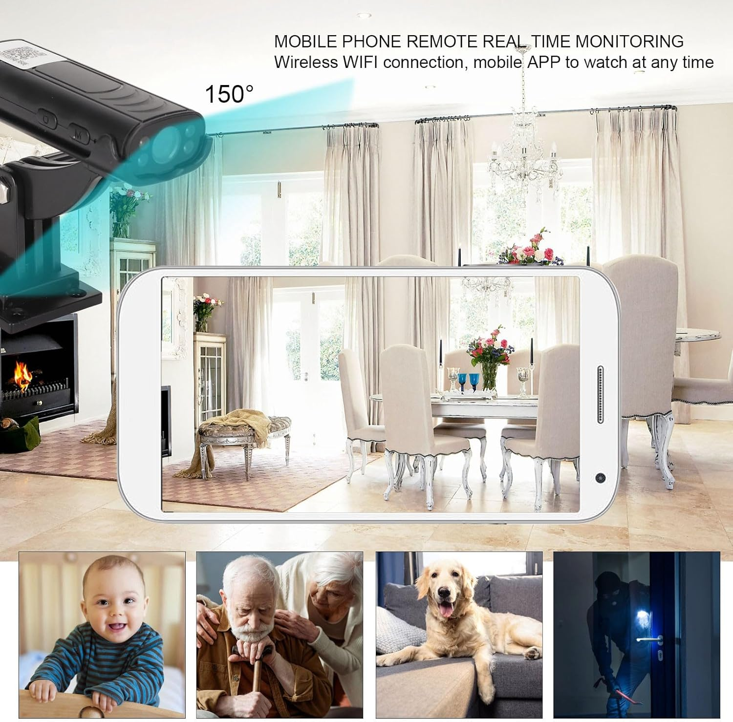 Rear View Camera, 20Ft Wireless Transmission Night Vision Wifi Connection Reverse Hitch Guide Camera Set Motion Detection for Trailer for Car image number 6