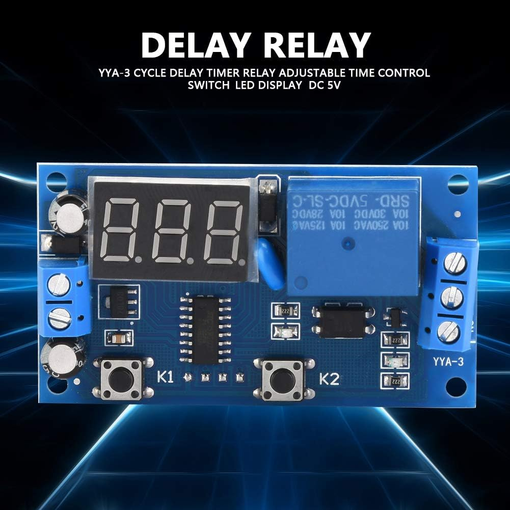 Timer Relay,Dc 0V-30V/AC220V 10A Time Delay Relay 0Sec to 999Min Delay Controller Board，Digital LED Display/Trigger Delay Switching On/Off Cycle Delay Timer image number 1