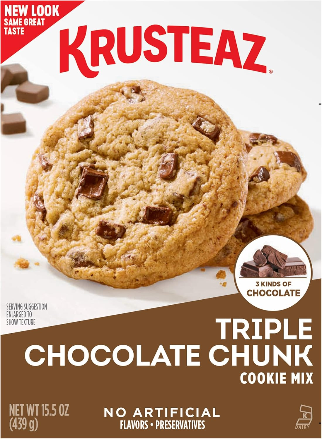 Krusteaz Bakery Style Cookie Mix, Triple Chocolate Chunk, 15.5-Ounce Boxes (Pack of 12)