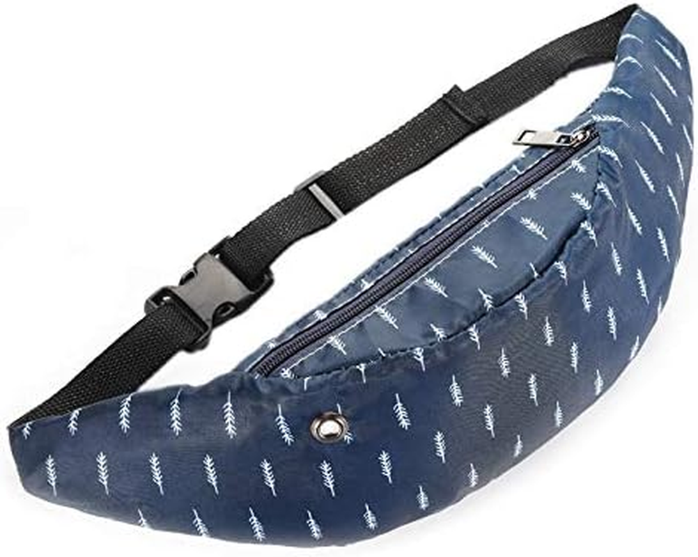 Waterproof Lady Fanny Packs Colorful Print Women Waist Bags Girls Hip Belt Bags Money Travelling Mountaineering Mobile Phone Sports Hiking Running Fashion Lightweight (Plume) image number 5