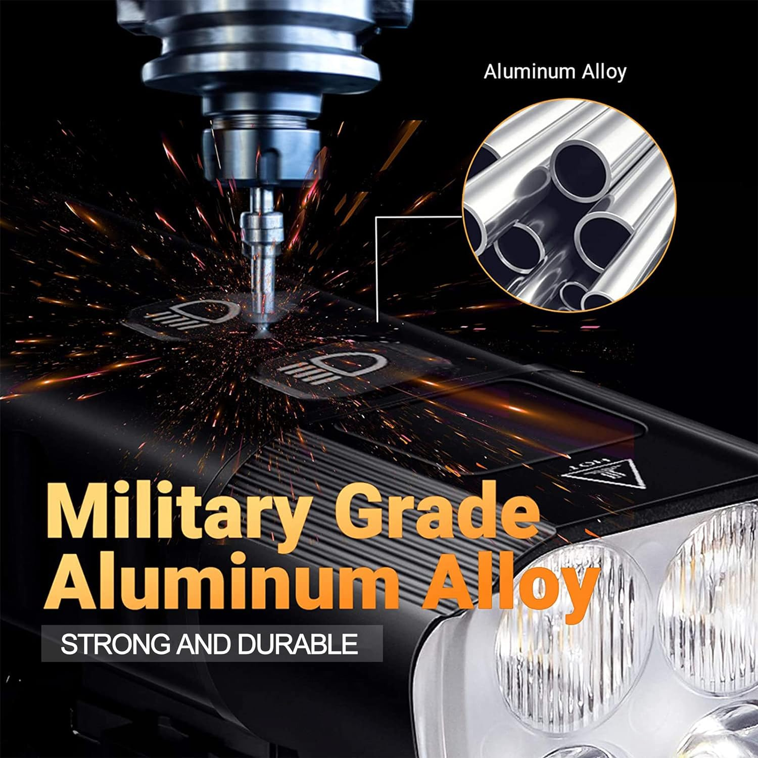 Bike Light Front - USB Type C Rechargeable Headlight for Night Riding, LED Bicycle Lights image number 3