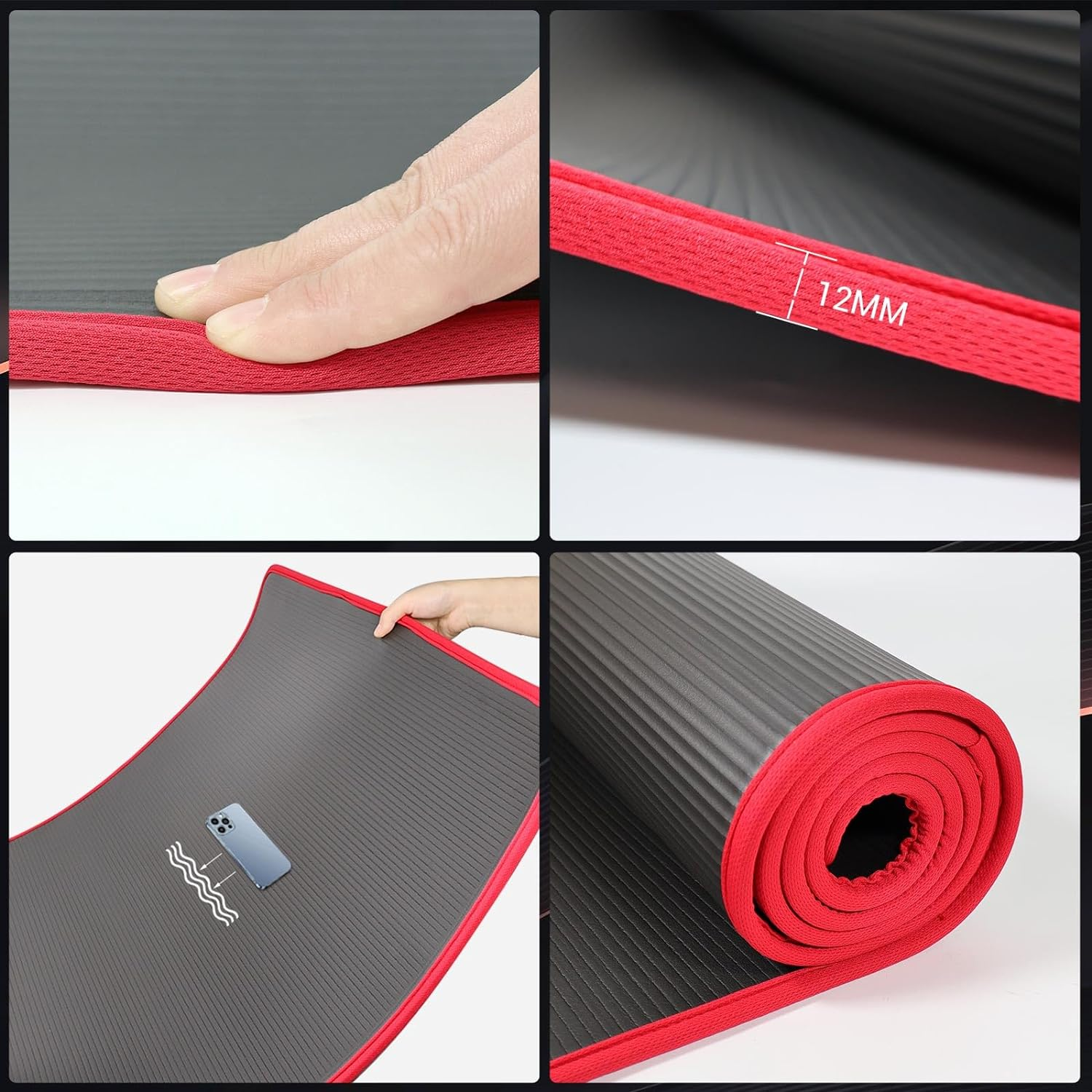 DAWNTREES 185X80Cm Thick Yoga Mat Fitness & Exercise Mat with Carrier Strap,Non-Slip Exercise Mat High Density Anti-Tear Pilates Mat for Yoga Pilates and Gymnastics image number 3