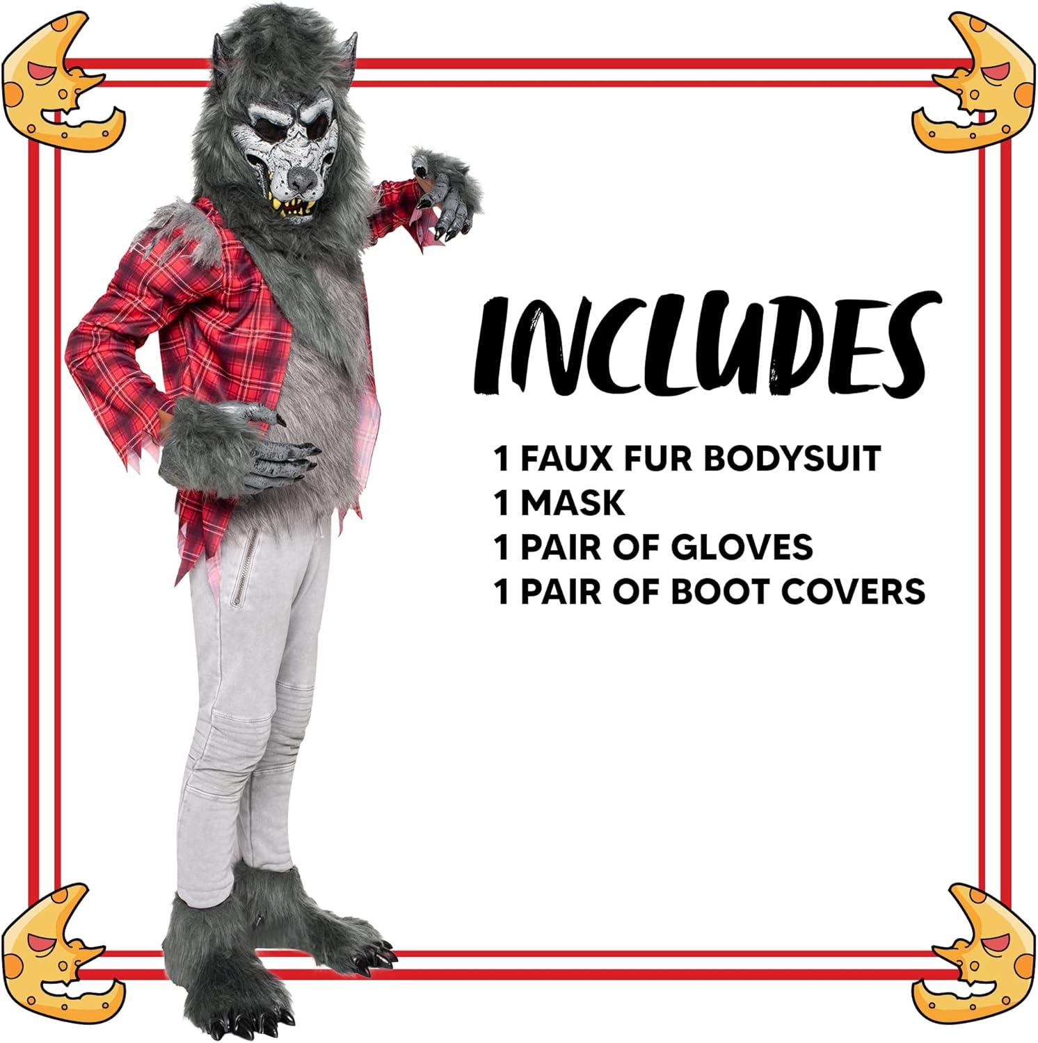Spooktacular Creations Boy Howling Werewolf Costume with Mask, Halloween Costume for Kids, Wolf Outfit Kids image number 4