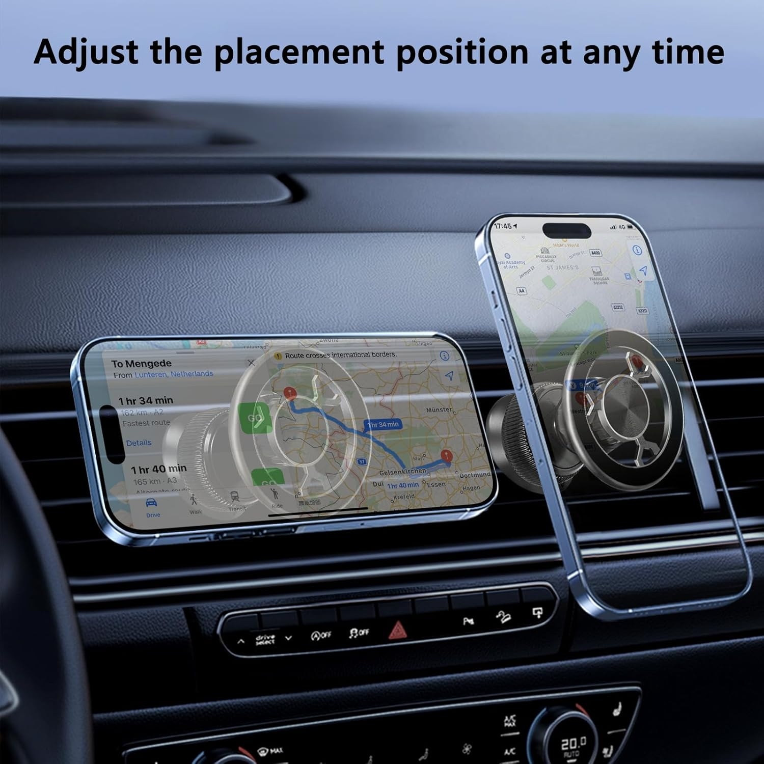 GUAGUA Strong Magnetic Car Phone Holder for Air Vent, for Magsafe Car Mount with 360&deg; Rotation, Universal Compatibility for Iphone and Android Phones, Ideal for Car Travel,Black image number 4