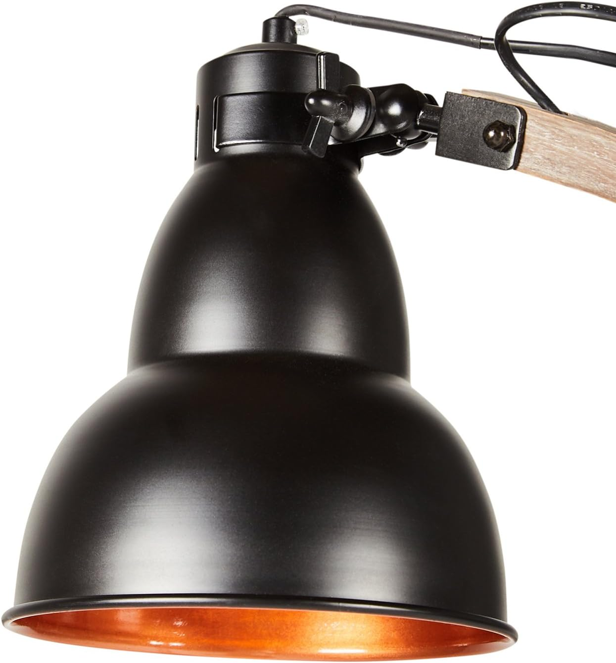 Vintage Large Floor Lamp Gourd Shade 137Cm Adjustable Reading Living Room Light Standing - Black/Gold image number 5