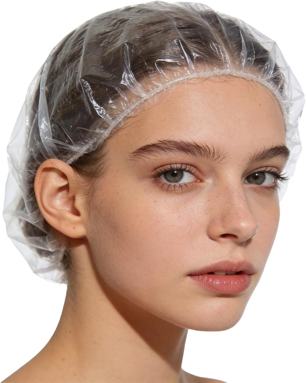 50PCS Disposable Larger Shower Caps, Plastic Clear Thickening Bath Hair Cap and Waterproof Hair Caps for Women Men Kids Hair Treatment, Spa, Hotel and Hair Solon, Home Use, Portable Travel. image number 2