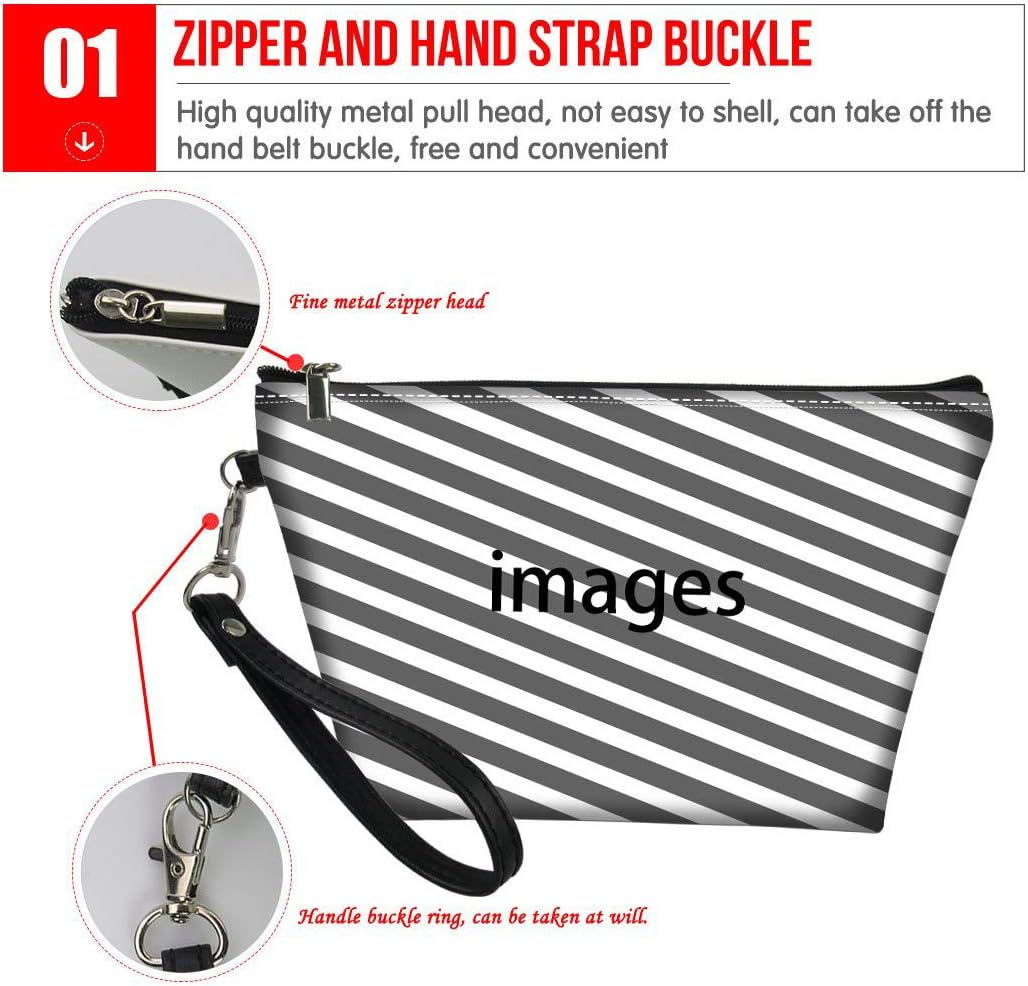 Mumeson Boston Bulldog and Flower Print Women Leather Trapezoid Toiletry Bag,Pink image number 1