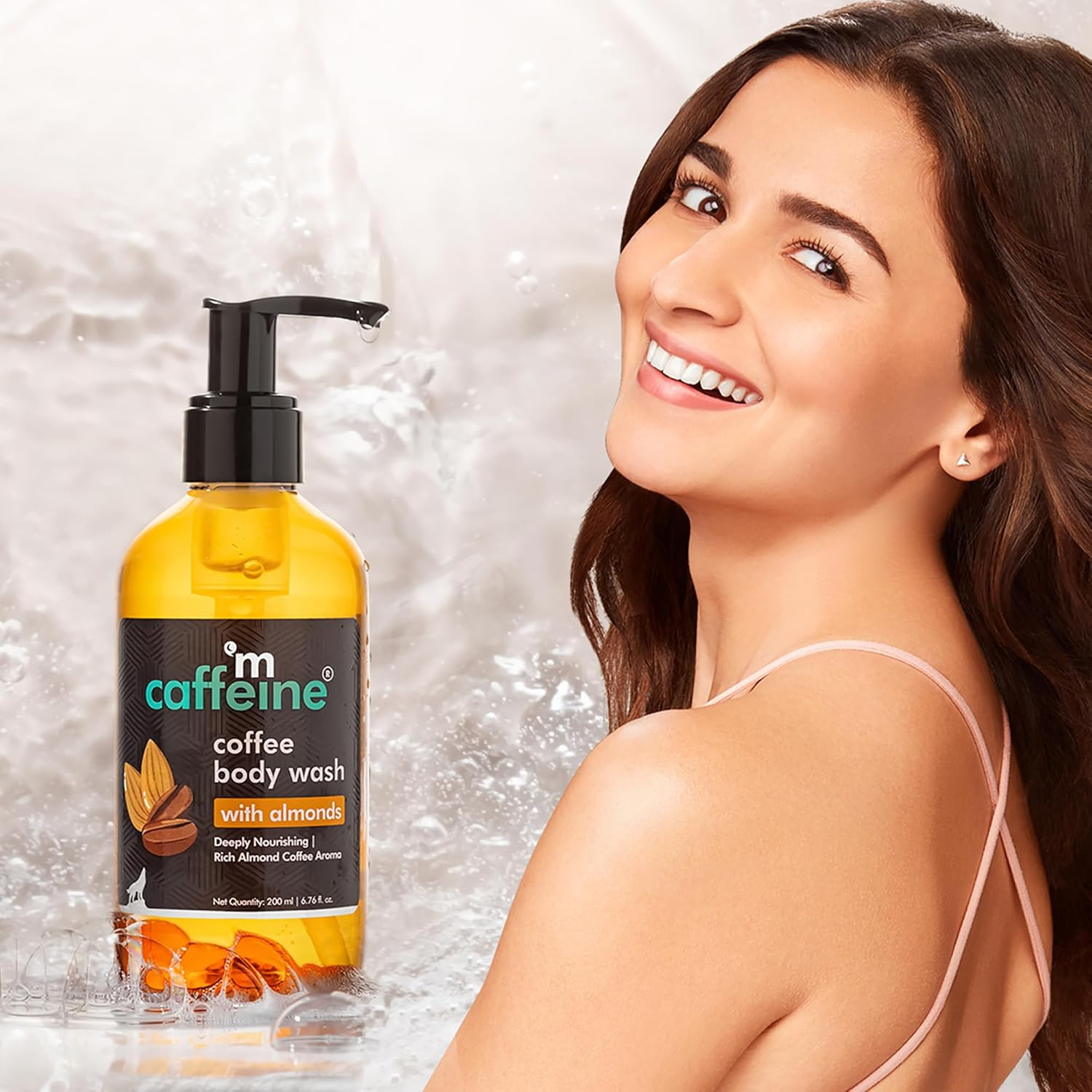 Mcaffeine Coffee Body Wash with Almonds for Nourished Skin | Nutty Almond Aroma | Vitamin E Rich Body Cleanser for Soft & Supple Skin | Sulphate Free Shower Gel for Men & Women - 200 Ml image number 2