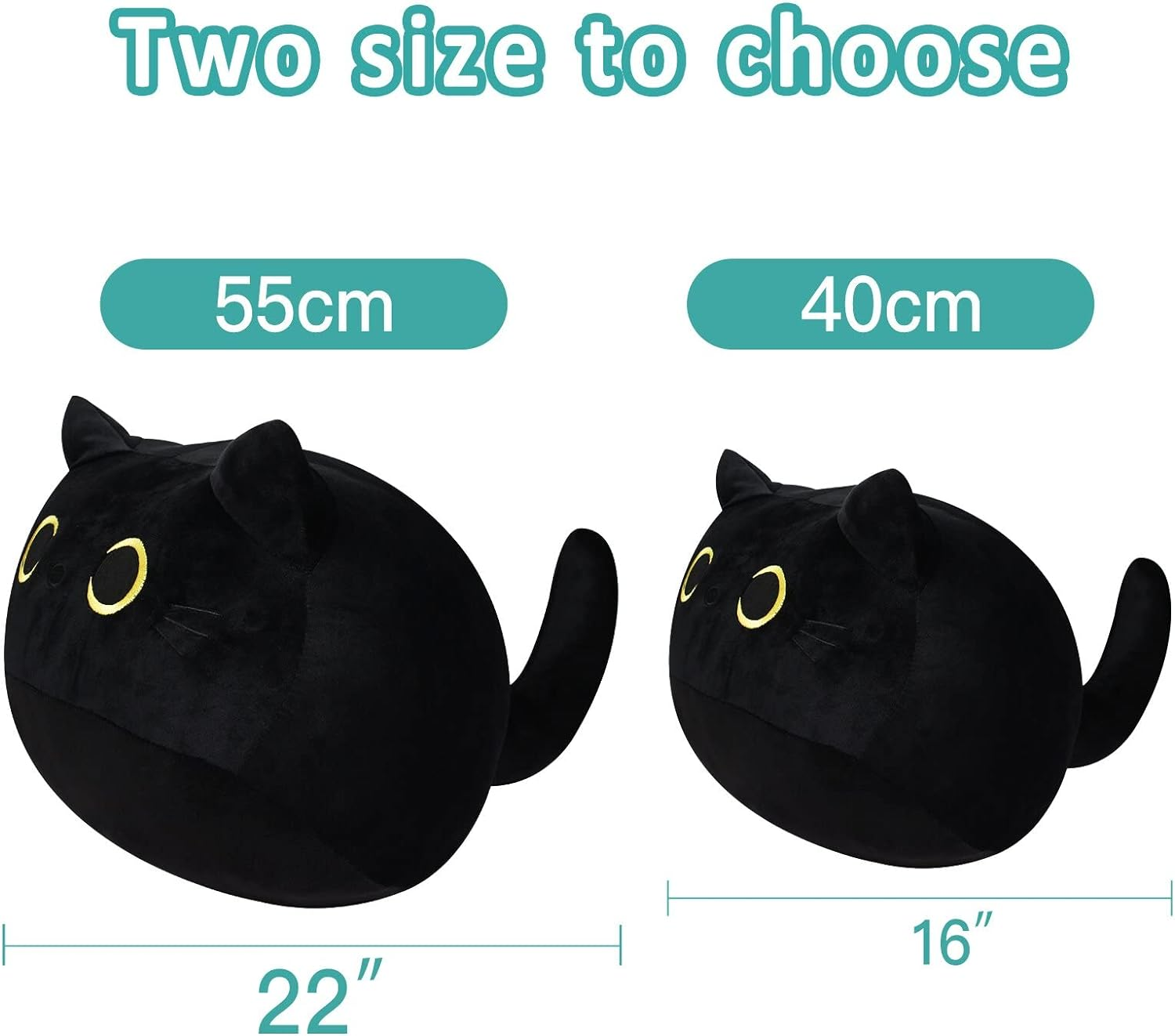 Black Cat Plush, Black Cat Plushie, Cat Plush, Cat Pillow Plush, Cat Pillow, Giant Cat Plush image number 1