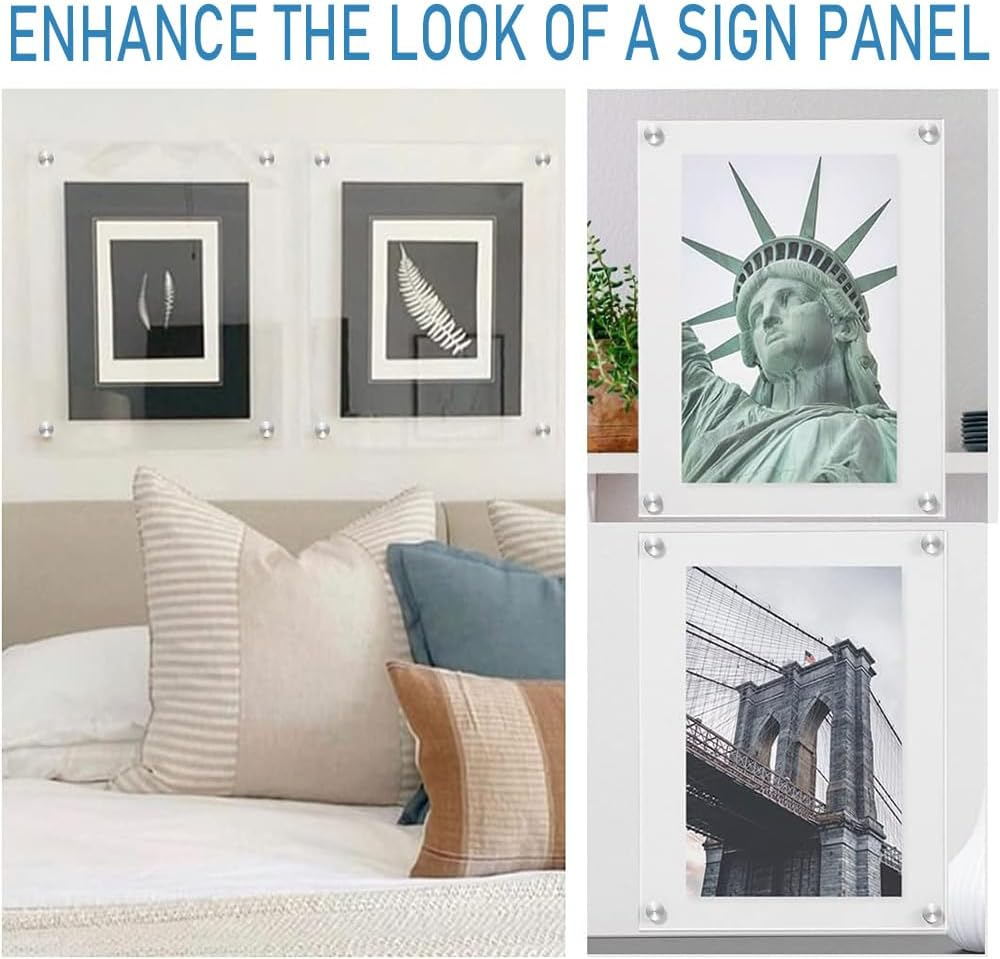 24 Pcs Sign Standoff Screws Advertising Screws Stainless Steel Wall Standoff Mounts Glass Acrylic Nail for Hanging Acrylic Picture Frame (12X25Mm) image number 5