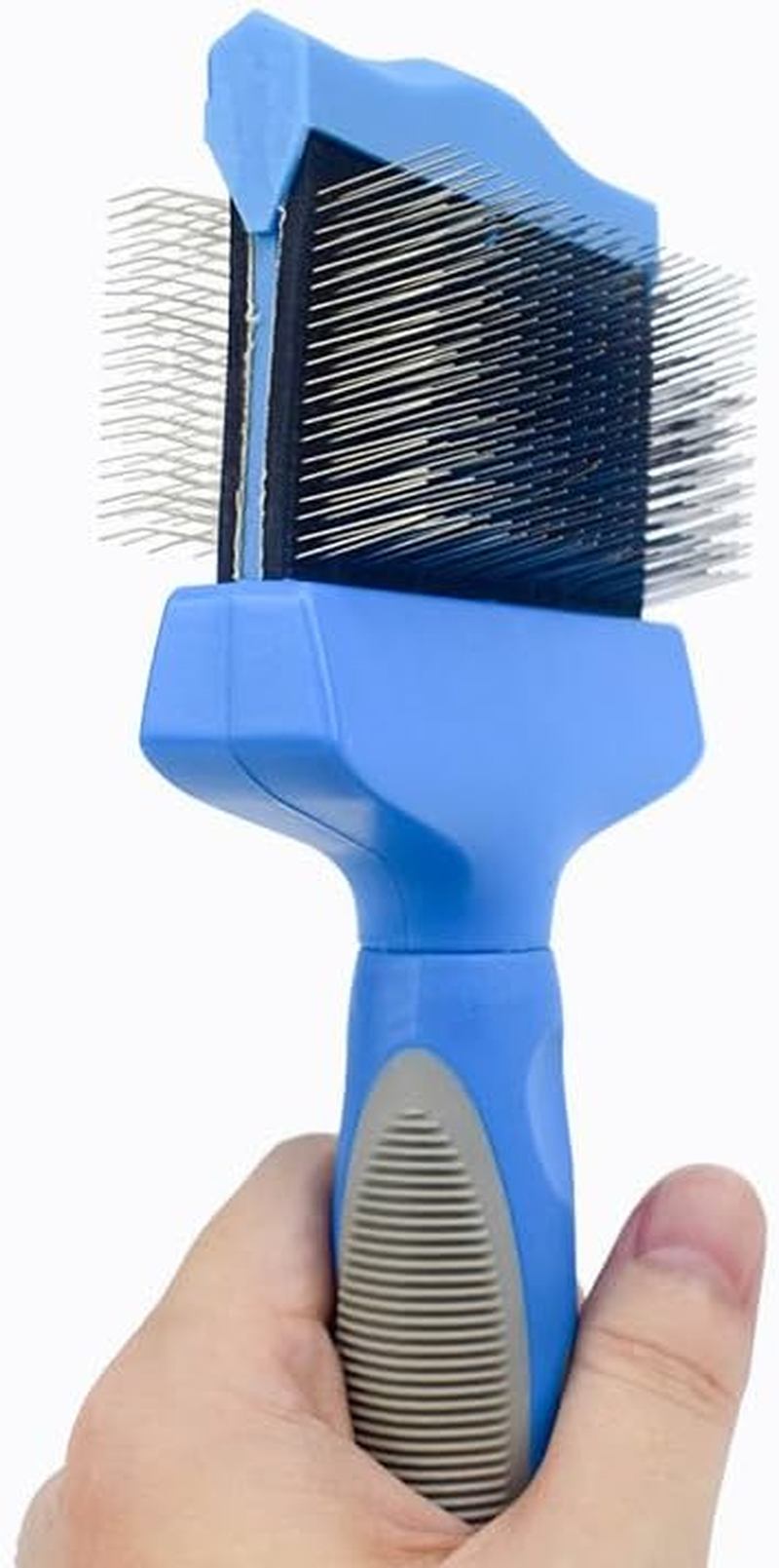 Double-Sided Soft Flexible Slicker Brushes &mdash; Versatile Brushes for Grooming Dogs (Blue, One Size) image number 3