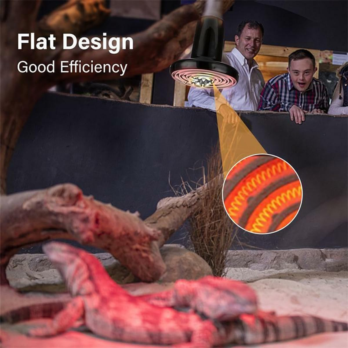 AIMALL Ceramic Infrared Heat Lamp Bulb 4-Inch Reptile Heater, Waterproof and No Light Emission, for Terrariums image number 2