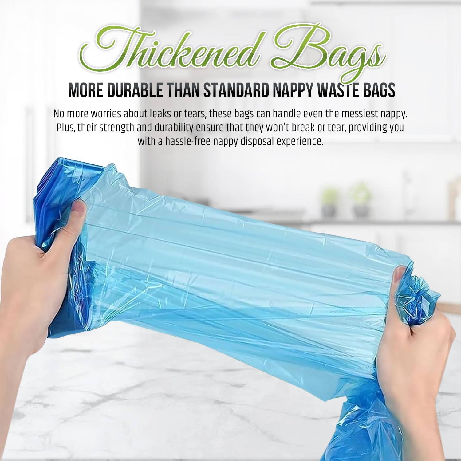 Eco-Friendly Nappy Disposal Bags &ndash; Leak-Proof & Biodegradable, 10M Long, 8 Pack Value Bundle &ndash; Disposable Sacks with Easy-To-Tie Tabs, Scented, Ideal for Home & On-The-Go, Fits Tommee Tippee Bins image number 4