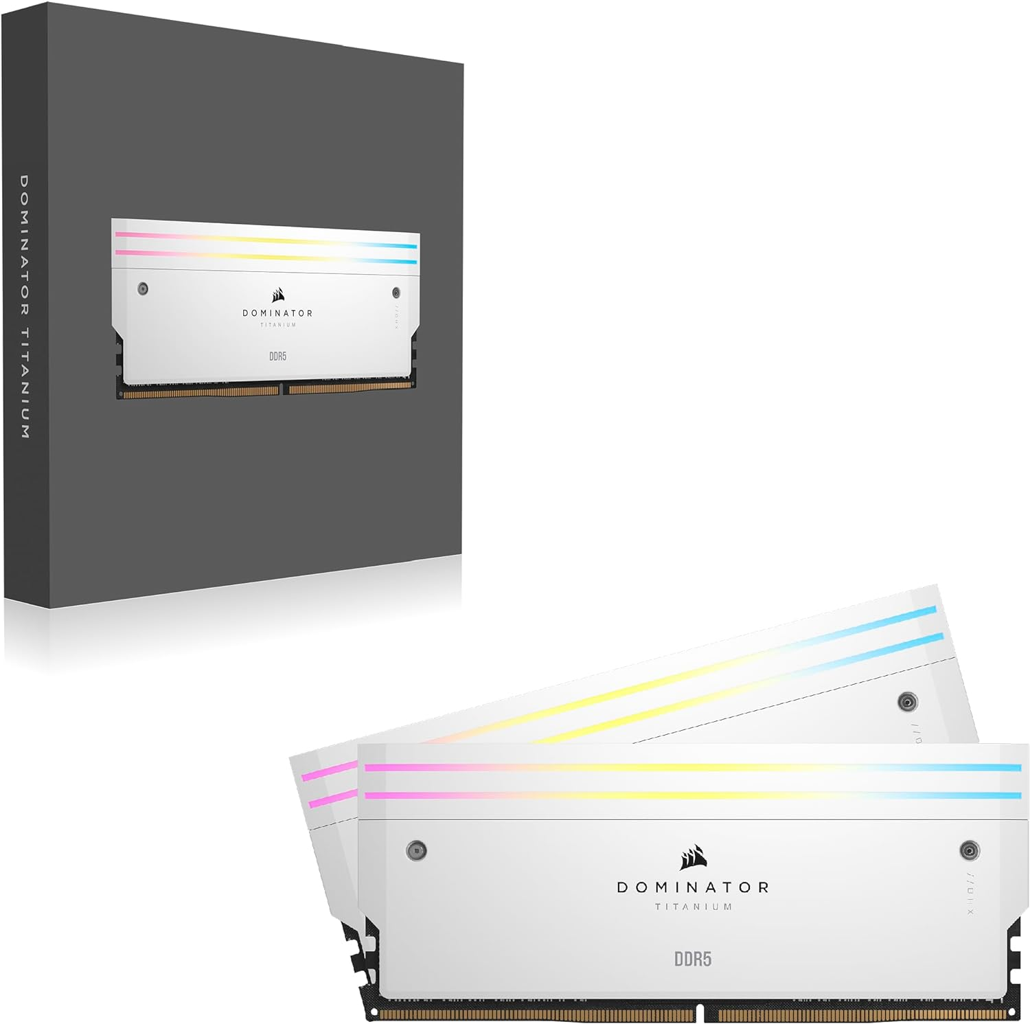 CORSAIR Dominator Titanium RGB DDR5 RAM 96GB (2X48Gb) DDR5 6400Mhz CL32 Intel XMP Icue Compatible Computer Memory - White (CMP96GX5M2B6400C32W) image number 3