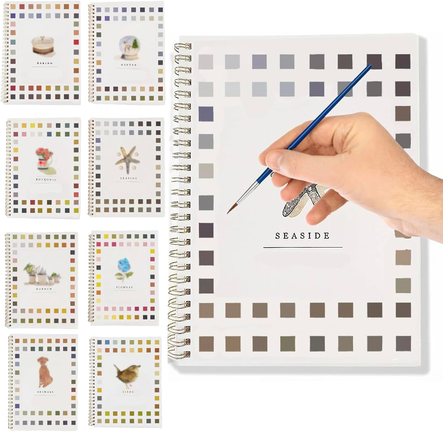 Watercolor Workbooks for Adults,16 Spiral-Bound Pages Dispersed Watercolor Workbook for Beginners, Arts and Crafts Supplies Gift image number 1