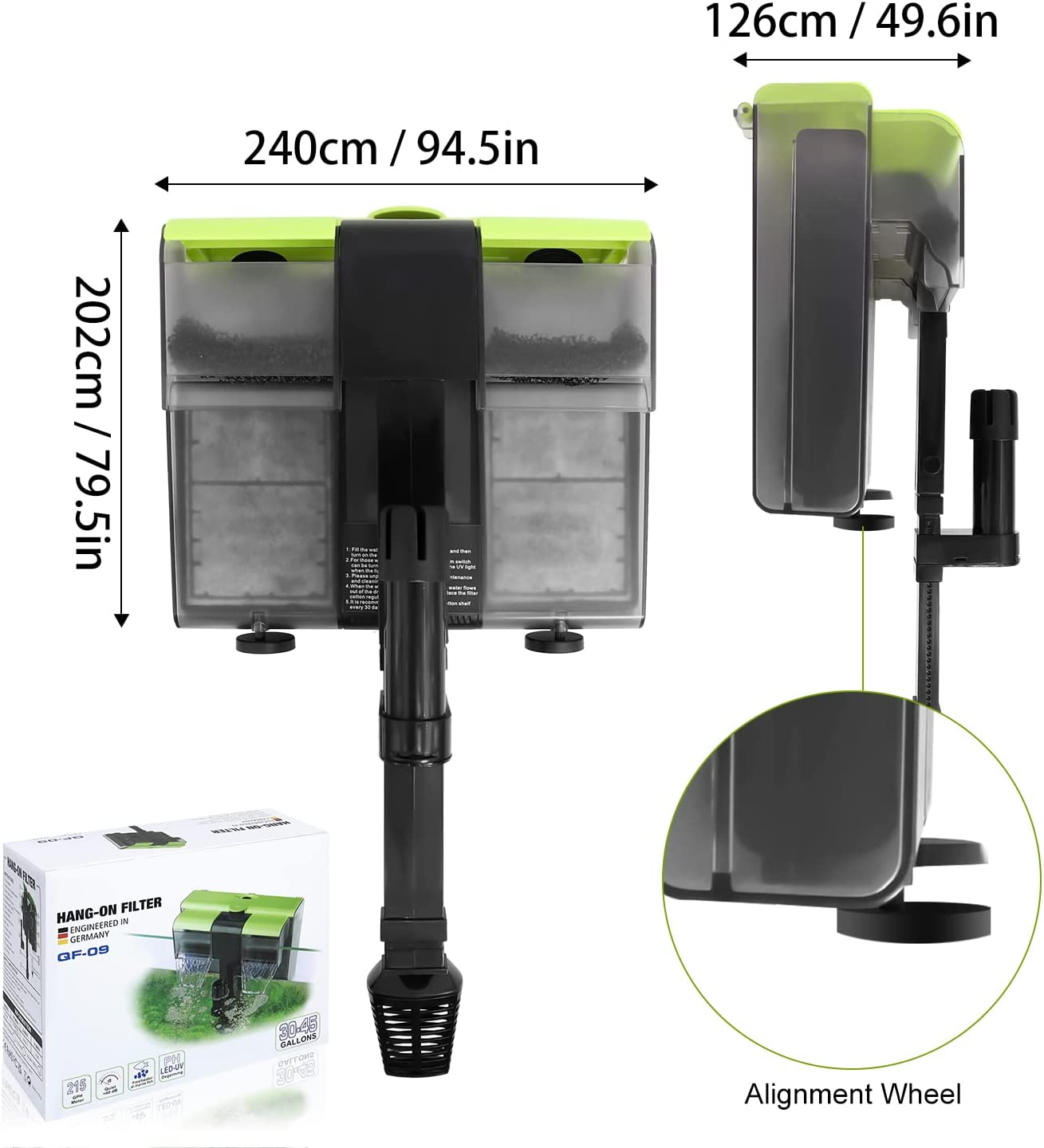 TEEMO Aquarium Power Filter In-Tank Ultra Silent Fish Tank Filter 3W for Aquarium, For-Teemo-Qf09 image number 2