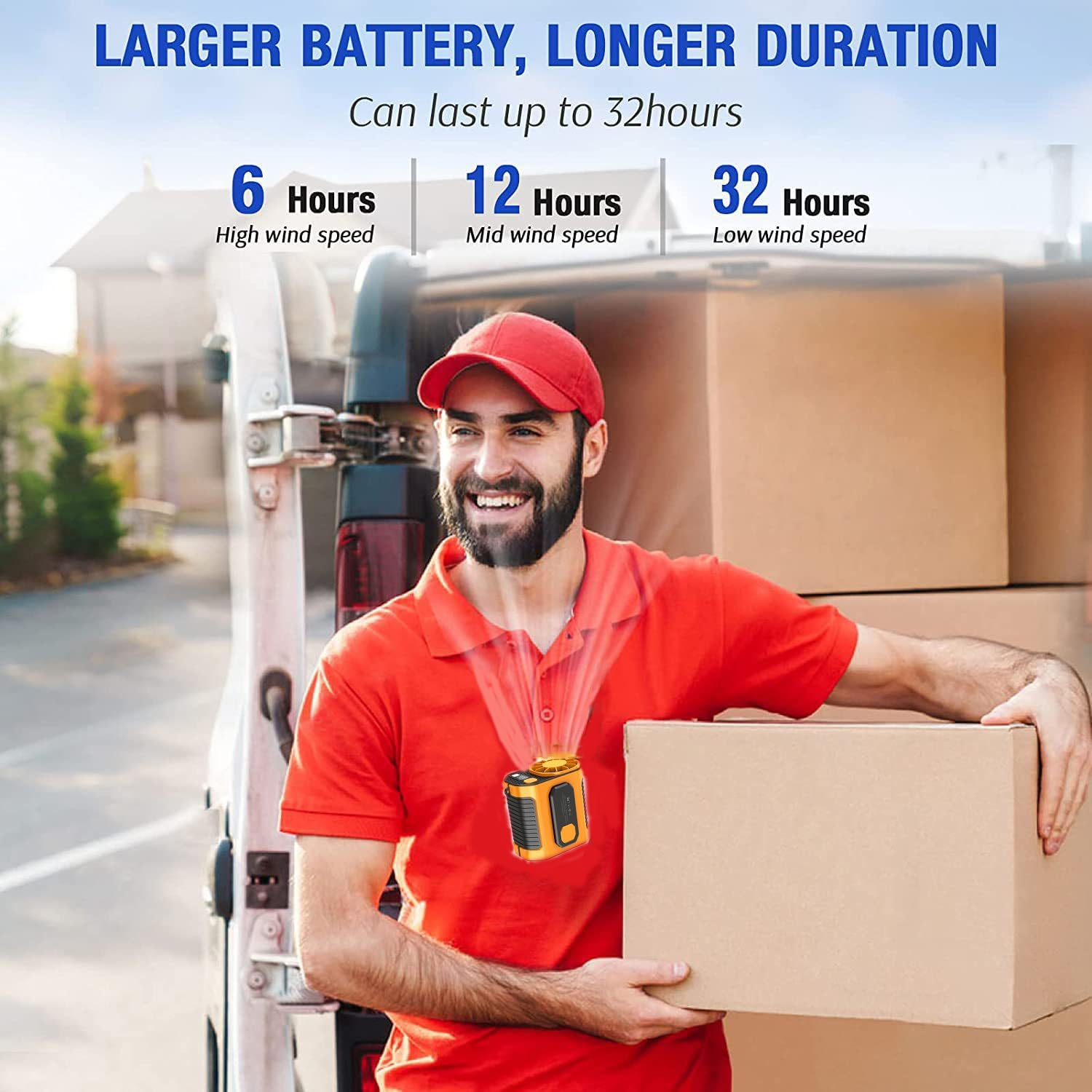 2025 Portable Fan Rechargeable, Portable Waist Fan, Waist Clip Fan, 100 Gear Waist Clip Fan, Free Hanging Neck Fan, Personal Waist Fan, Wearable Belt Fan for Outdoor, Indoor, Construction Site, Travel