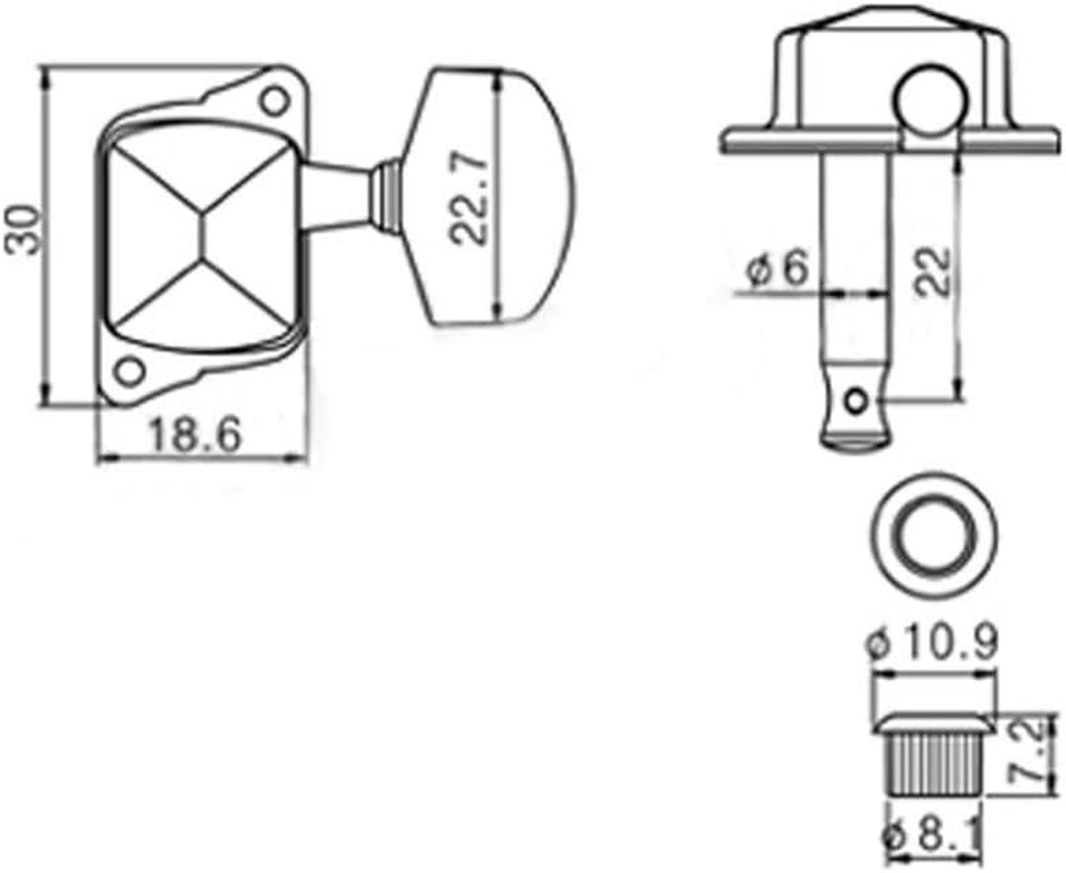 KAISH 3X3 Semi-Closed Guitar Tuning Keys Guitar Tuners Machine Heads for Acoustic or Electric Guitars Black - Black image number 5