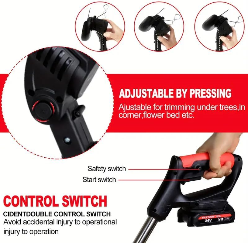 3200W Electric Brushcutter with 36V Lithium Battery, 4 Metal Blades, 10 Plastic Blades, AU Plug image number 2