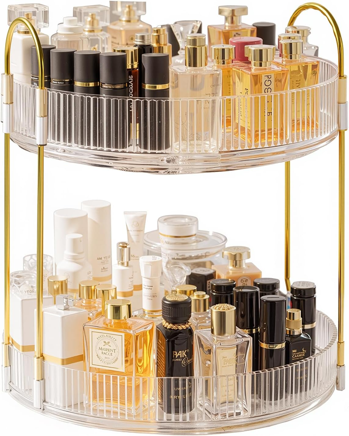 3 Tier Clear Makeup Organizers, 360&deg; Rotating Cosmetic Storage, Bathroom Organiser Large Capacity Makeup, Perfume Tray, Organizers Storage Skincare Vanity Organiser Bathroom Decor Accessorie