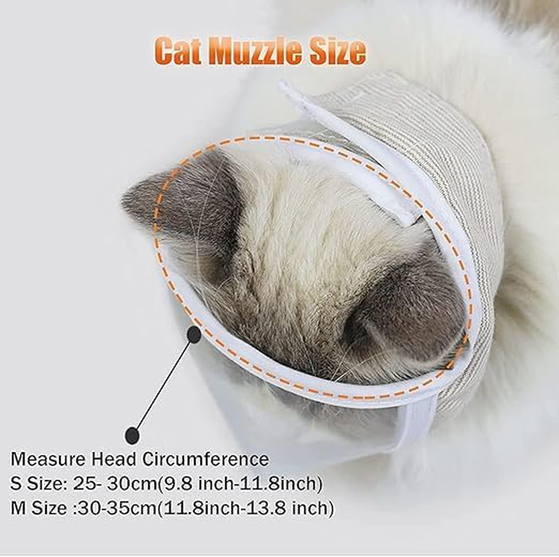Transparent PVC Mesh Cat Face Guard, Cat Muzzle, S Size image number 6