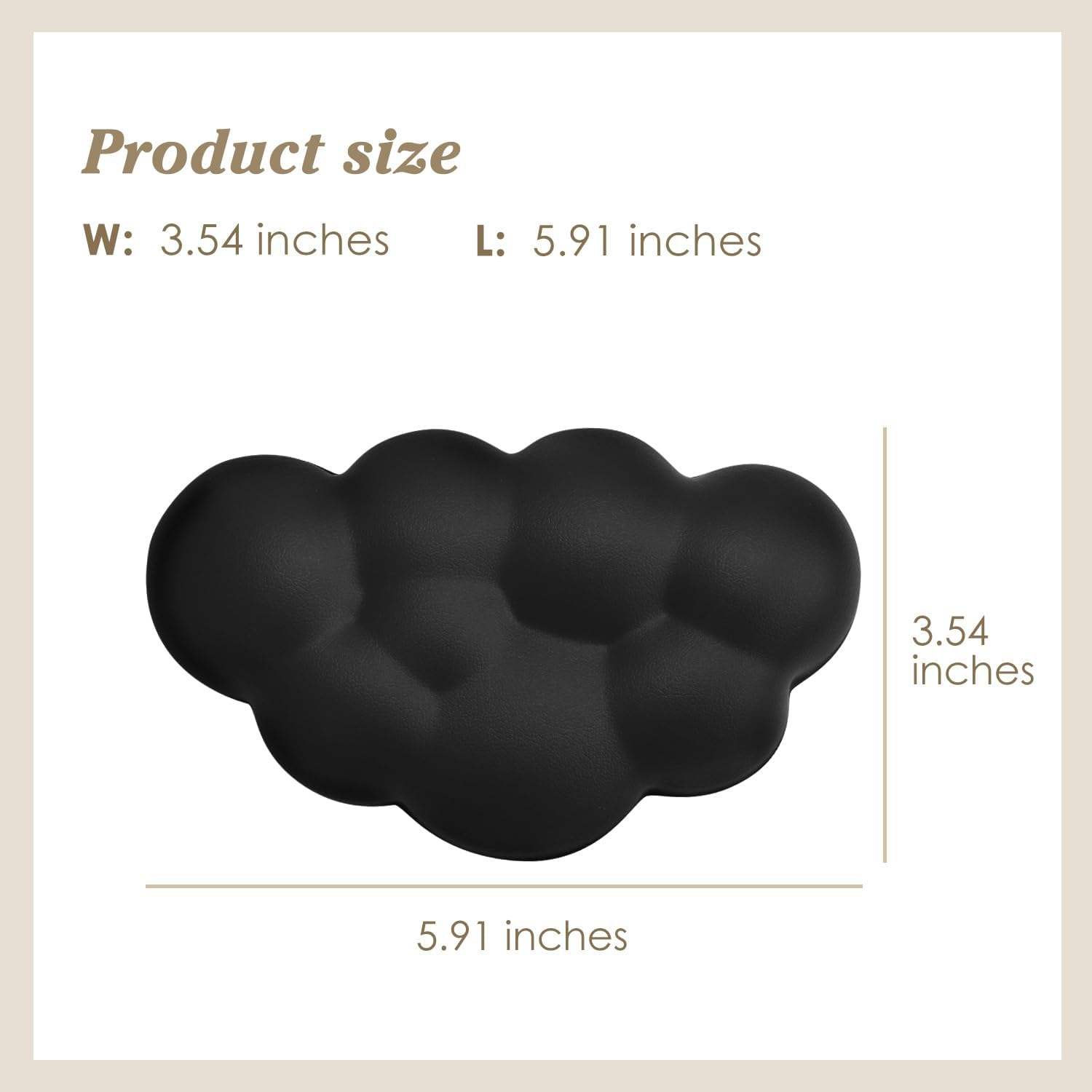 Cloud Wrist Rest Cushion for Mouse Ergonomic Soft PU Leather Memory Foam Wrist Pain Relief Mouse Wrist Support Pad with Anti-Skid Base for Office School Home Laptop & Computer Mouse (Black) - Pink image number 5