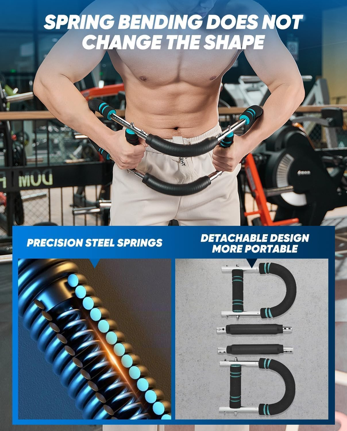 Twister Arm Trainer, Adjustable Chest Workout Equipment, Detachable Design, Arm Strength Trainer, Shoulder Workout, Portable Spring Resistance for Home Workout Equipment image number 2