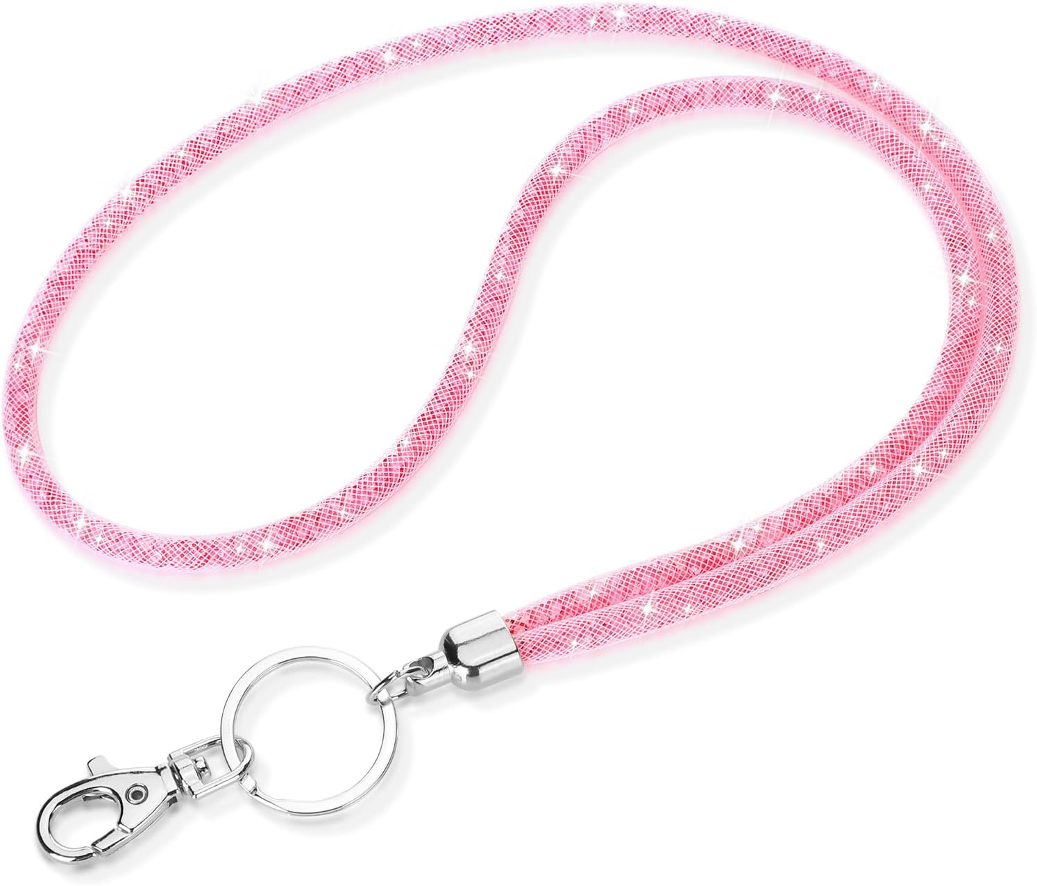 Soleebee Bling Crystal Lanyard, 31.5'' Office Neck Strap Lanyard, Lanyard Keychain with Metal Clasp & Keyring image number 3