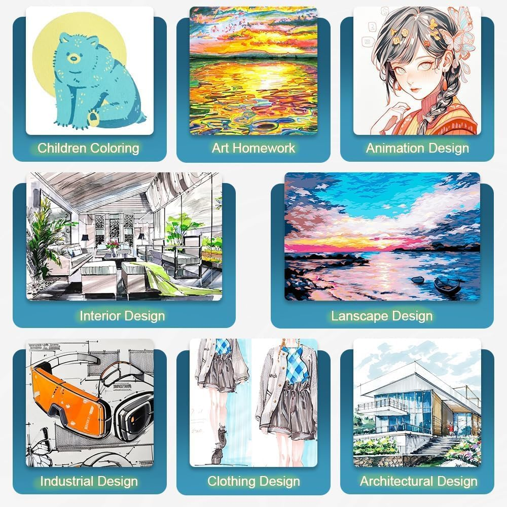 Alcohol Based Markers 24 Colors - Chisel & Fine Dual Tip Markers Set for Adults Kids,Permanent Markers Pens Coloring Alcohol Markers image number 2