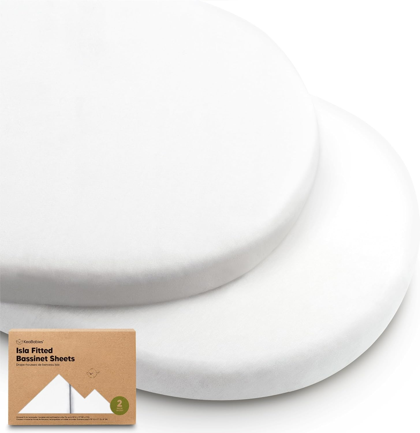 2-Pack Baby Bassinet Sheets Girl, Boy - Soft Bamboo Fitted Cot Sheets Compatible with Halo Bassinest Swivel Sleeper, Baby Delight Bedside Cot Mattress Sheet, Bassinet Fitted Sheets (Meadow)