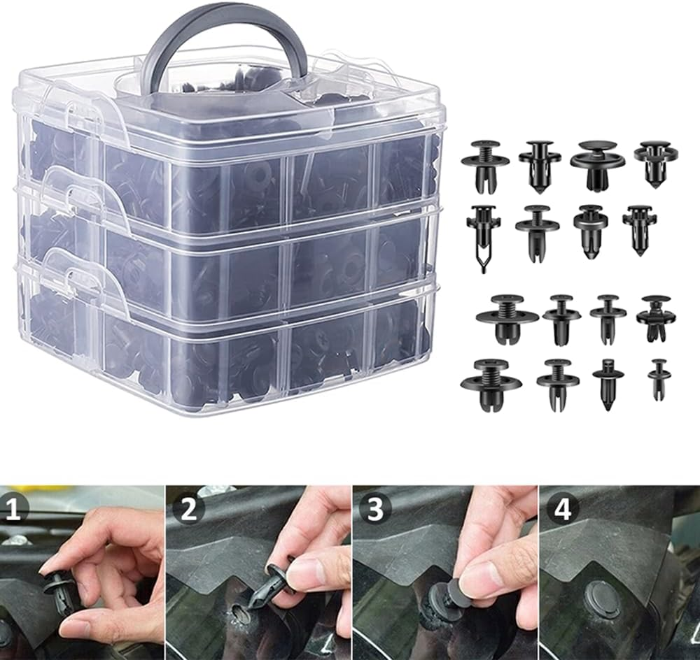 Tootoo 795X Car Body Trim Clips Retainer Bumper Auto Panel Push Plastic Fastener Kit image number 2