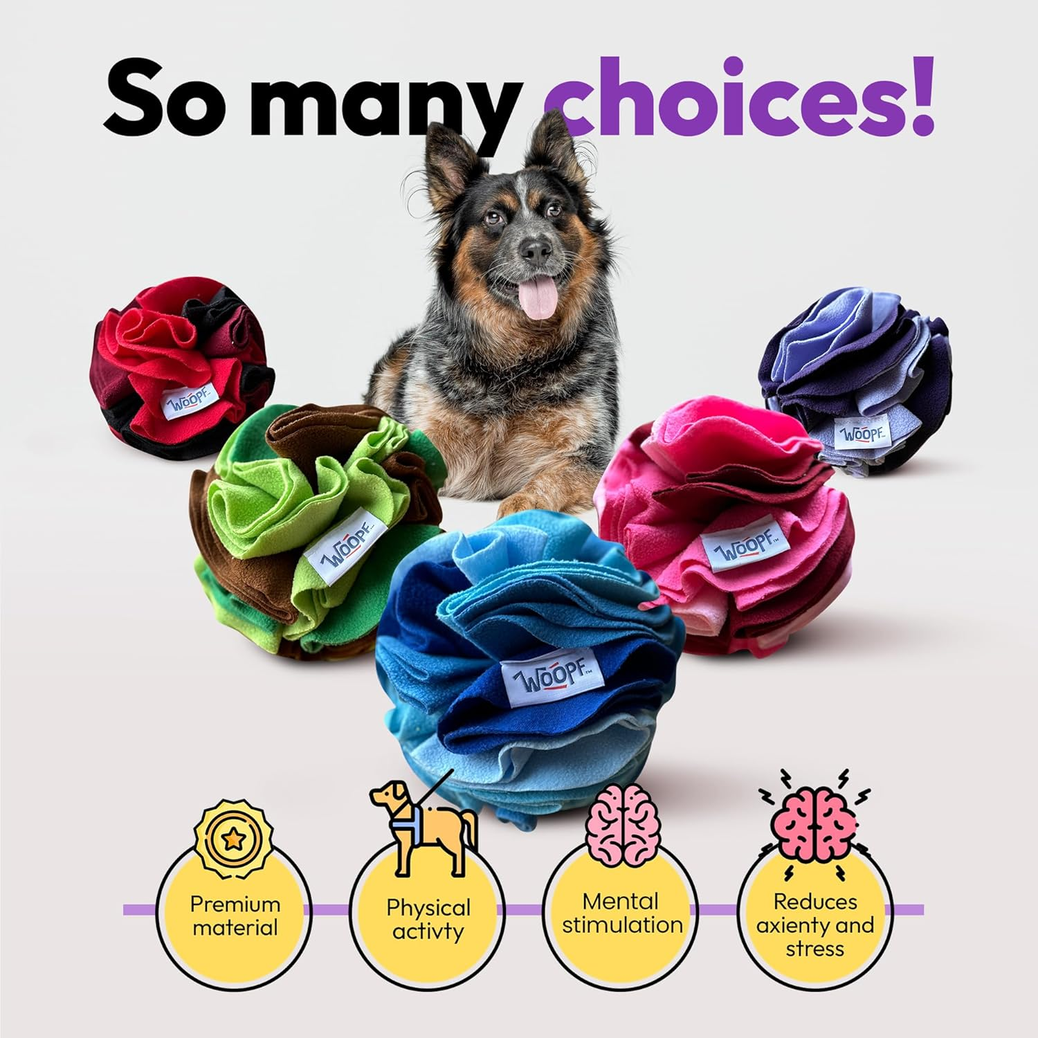 Snuffle Ball for Dogs - Soft Interactive Toy for Mental Enrichment, Slow Feeding, Boredom & Stress Relief, Foraging - Thick & Durable Polar Fleece Treat Ball for Dogs - 7.9", Large, Strawberry