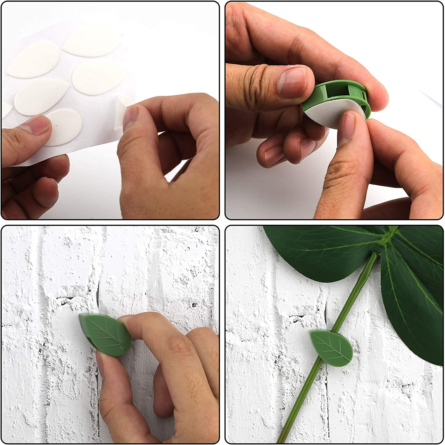 SAVITA 30PCS Plant Climbing Wall Fixture Clips Self-Adhesive Plant Wall Fixer Clip Invisible Leaf Shaped Vines Holder for Home Decoration and Wire Fixing Cable Organizer image number 4