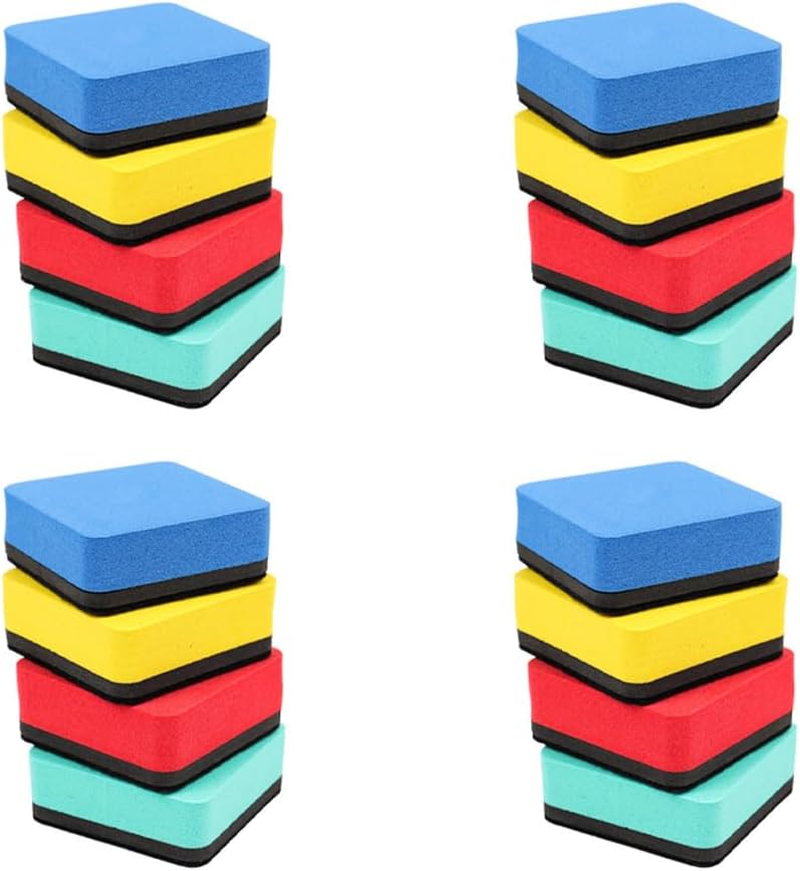 Operitacx 24Pcs Magnetic Dry Erasers Eva Felt Board Erasers for Classroom Office Home Use Teacher Supplies for Whiteboards and Chalkboards image number 5