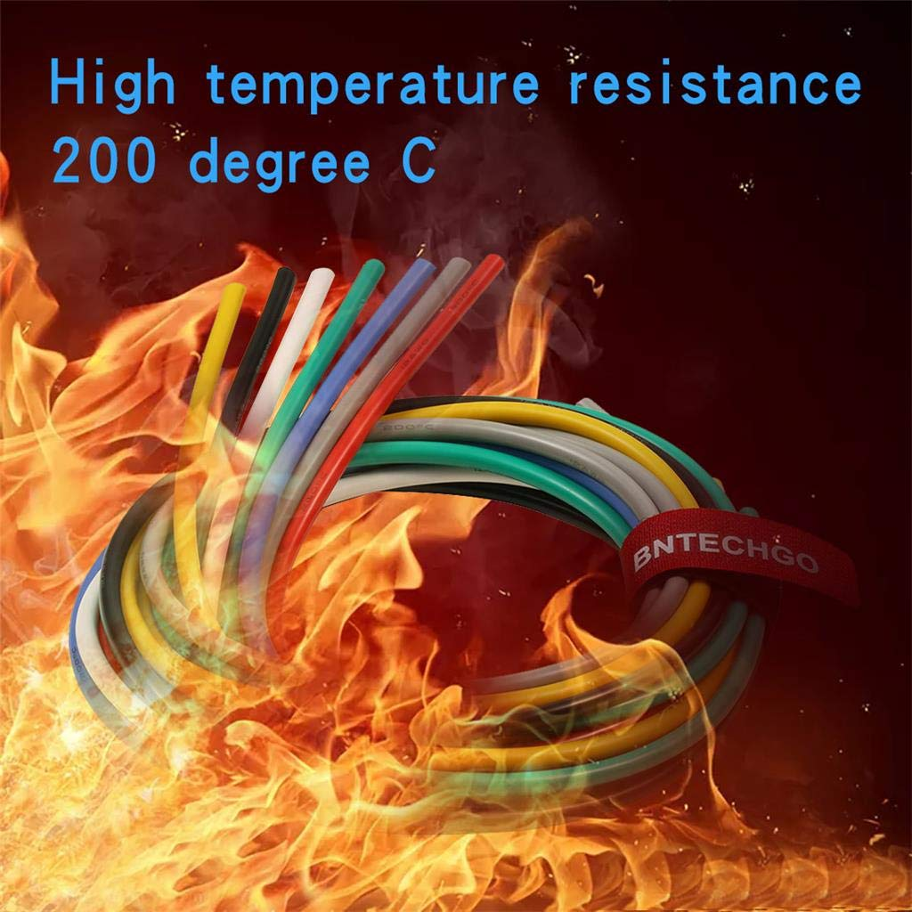 BNTECHGO 12 Gauge Silicone Wire Kit Ultra Flexible 7 Color High Resistant 600V 200 Deg C Silicone Rubber Insulation 12 AWG Silicone Wire 680 Strands of Tinned Copper Wire Stranded Wire Cable image number 3