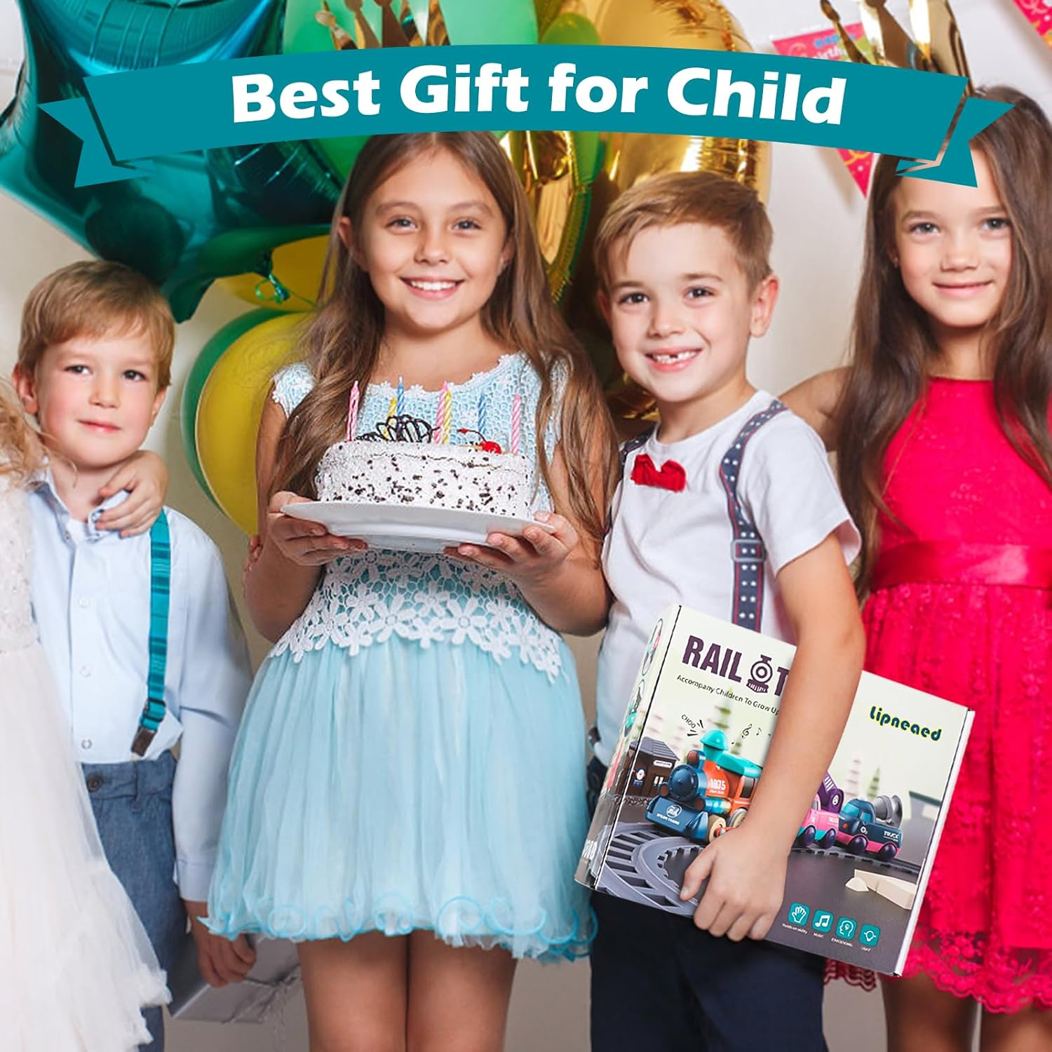 Train Set for Toddlers, Magnetic Train Toys for Toddlers 3+, 4Pcs Trucks Toy Train for Boys and Girls, Birthday Christmas Toy Gifts for 3 4 5 6 7 8 Years Old image number 6