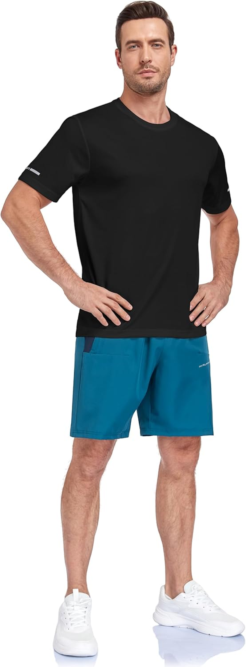 Mens Sport T Shirts Quick Dry Fitness Gym Workout Tshirts for Men 3 Pack Breathable Polyester Tennis Running Tops