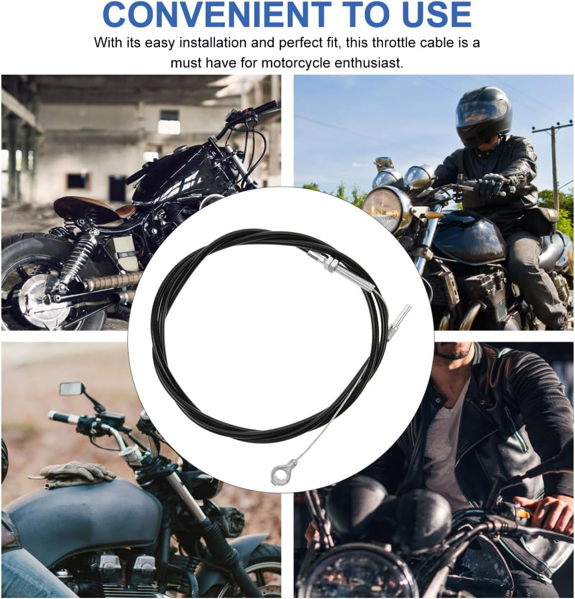 Motorcycle Throttle Cable - Metal Go Kart Cable Accelerator Motorcycle Accessories Throttle Line Wire Replacement for Bike Trailer Truck Mower