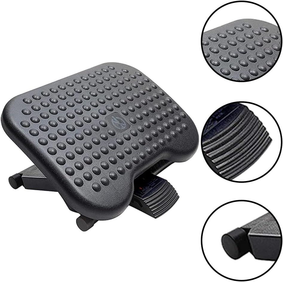 Adjustable under Desk Footrest,Ergonomic Foot Stool, Massage Foot Step,Tilting Footres,Office Pedal, for Improved Posture, Siatica and Orthopedic Relief image number 1