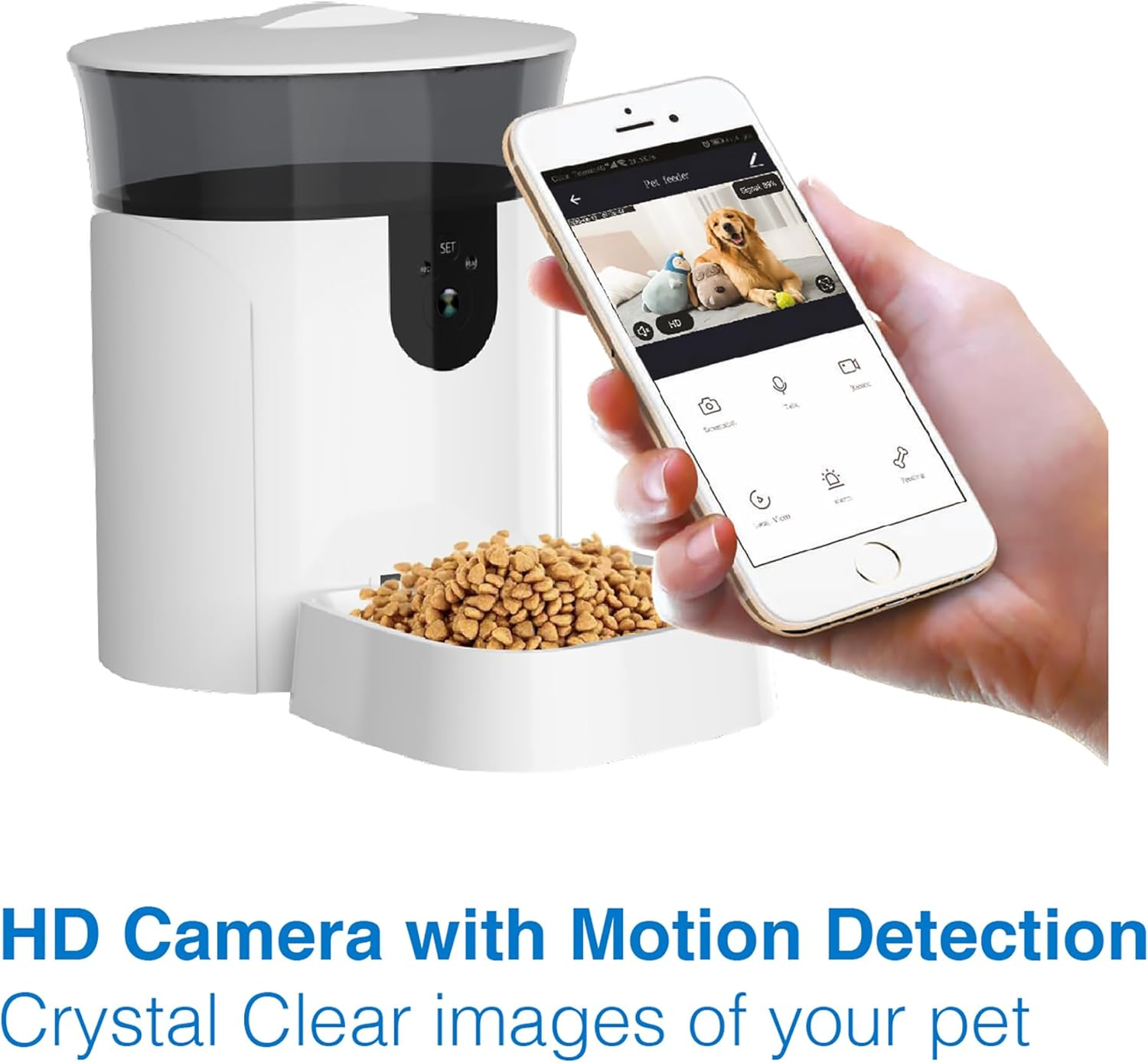 Laser Tech4Pets Smart Pet Feeder with HD Camera & Audio &ndash; 7L Capacity, Motion Alerts, Smart App Control, Remote Feeding, Alexa & Google Assistant Compatible &ndash; for Cats & Dogs image number 3