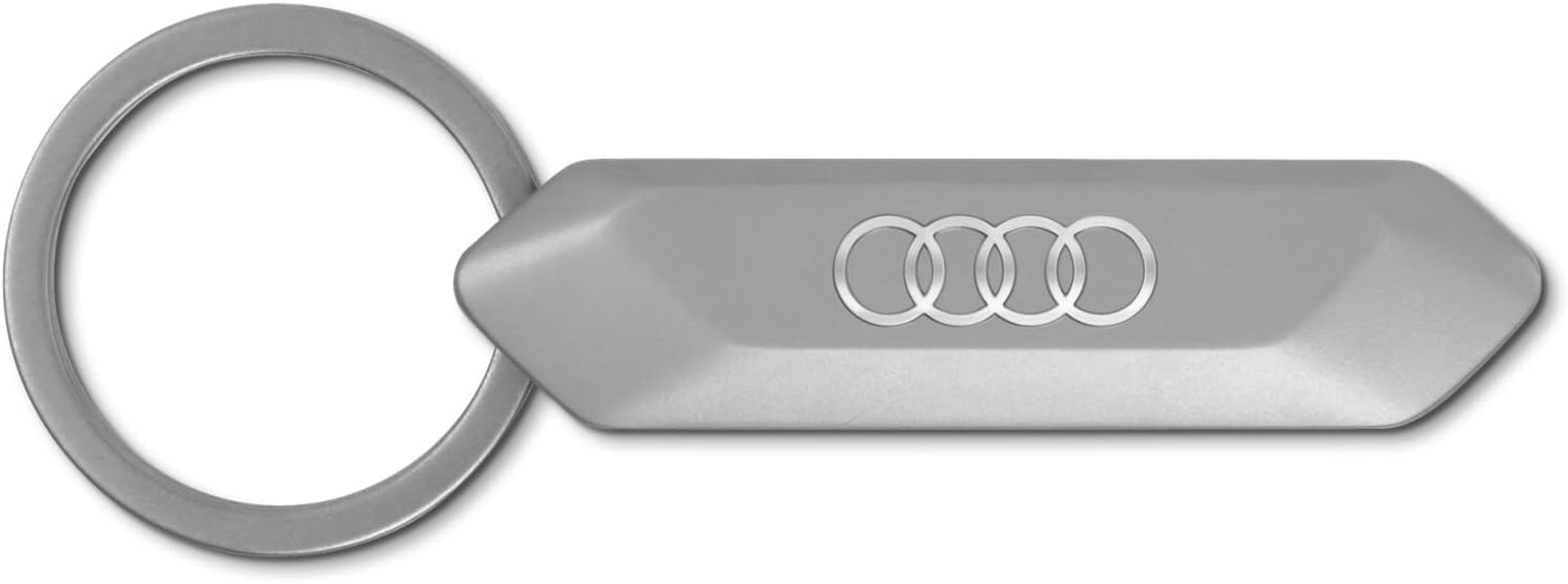 Audi 3182100400 Keyring Rings Logo Stainless Steel Lanyard Key Ring Silver One Size, Silver, Standard Size, Contemporary, Silver, One Size, Contemporary image number 1