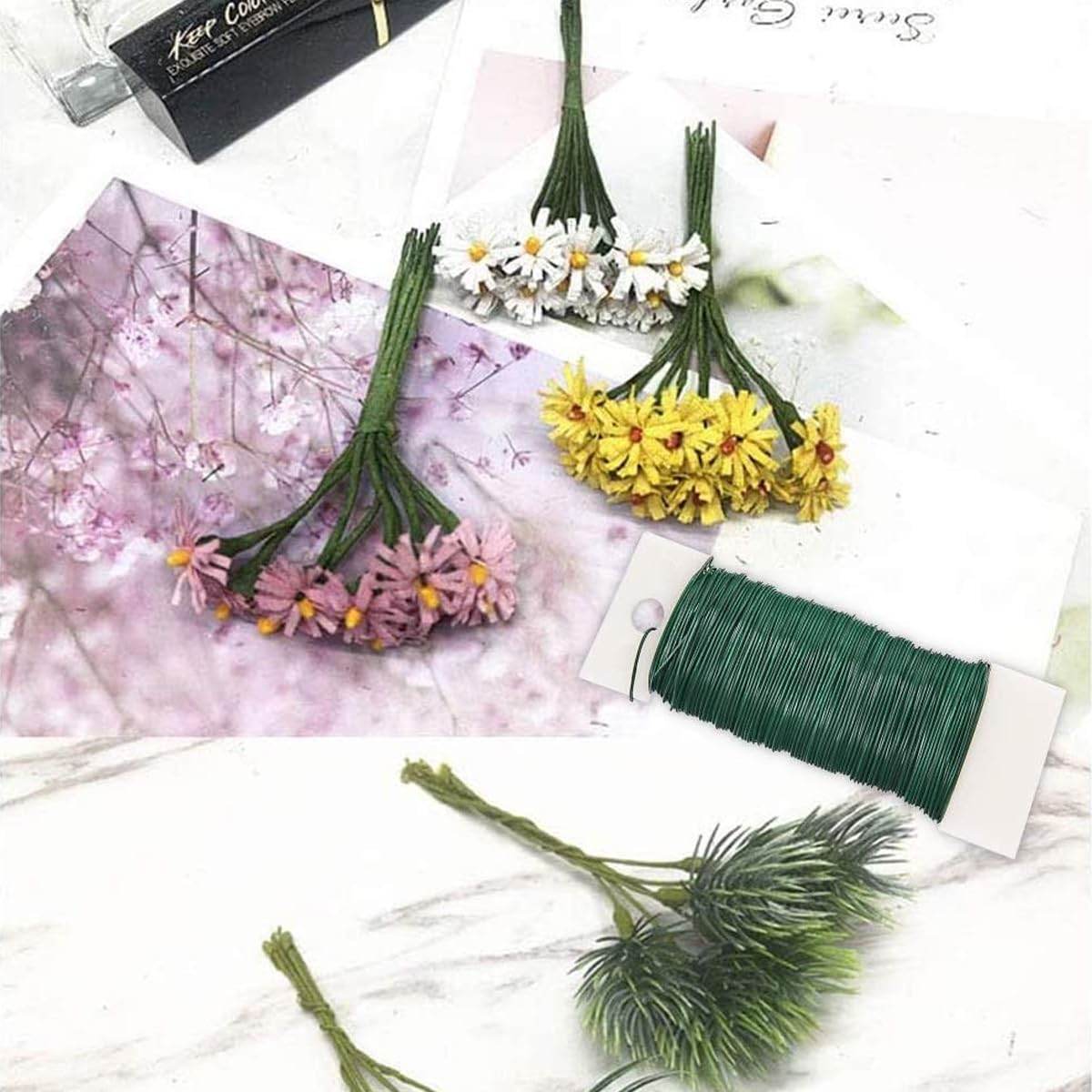 AIMALL 20 Rolls 0.7Mm X 35M Green Galvanized Wire, Durable Soft Binding Wire for Crafts, Christmas Decoration, and Floral Arrangements, Easy to Bend and Shape, 22 Gauge